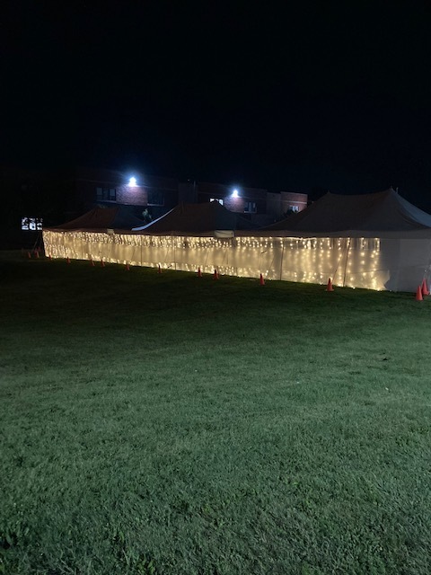The tents were light up for socializing and resting our dancing feet.